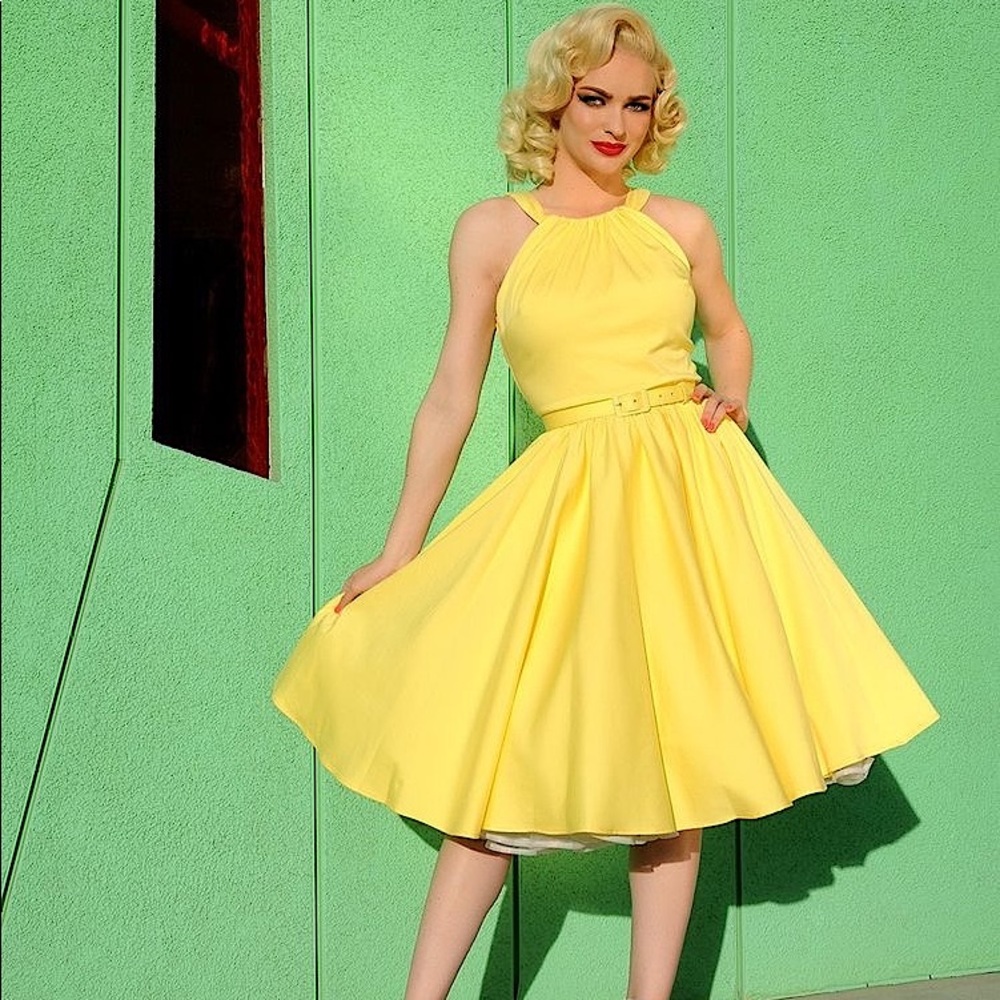 Pinup Couture Harley Dress in Yellow 💛
